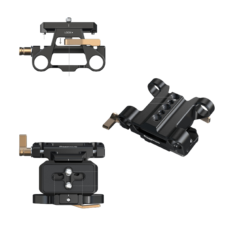 Montura plate platina con rod clamp Arca Smallrig